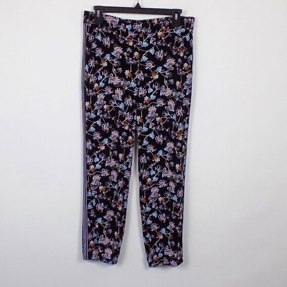 WHBM White House Black Market the Jogger Pant Size Small Black Floral Print - Picture 1 of 5